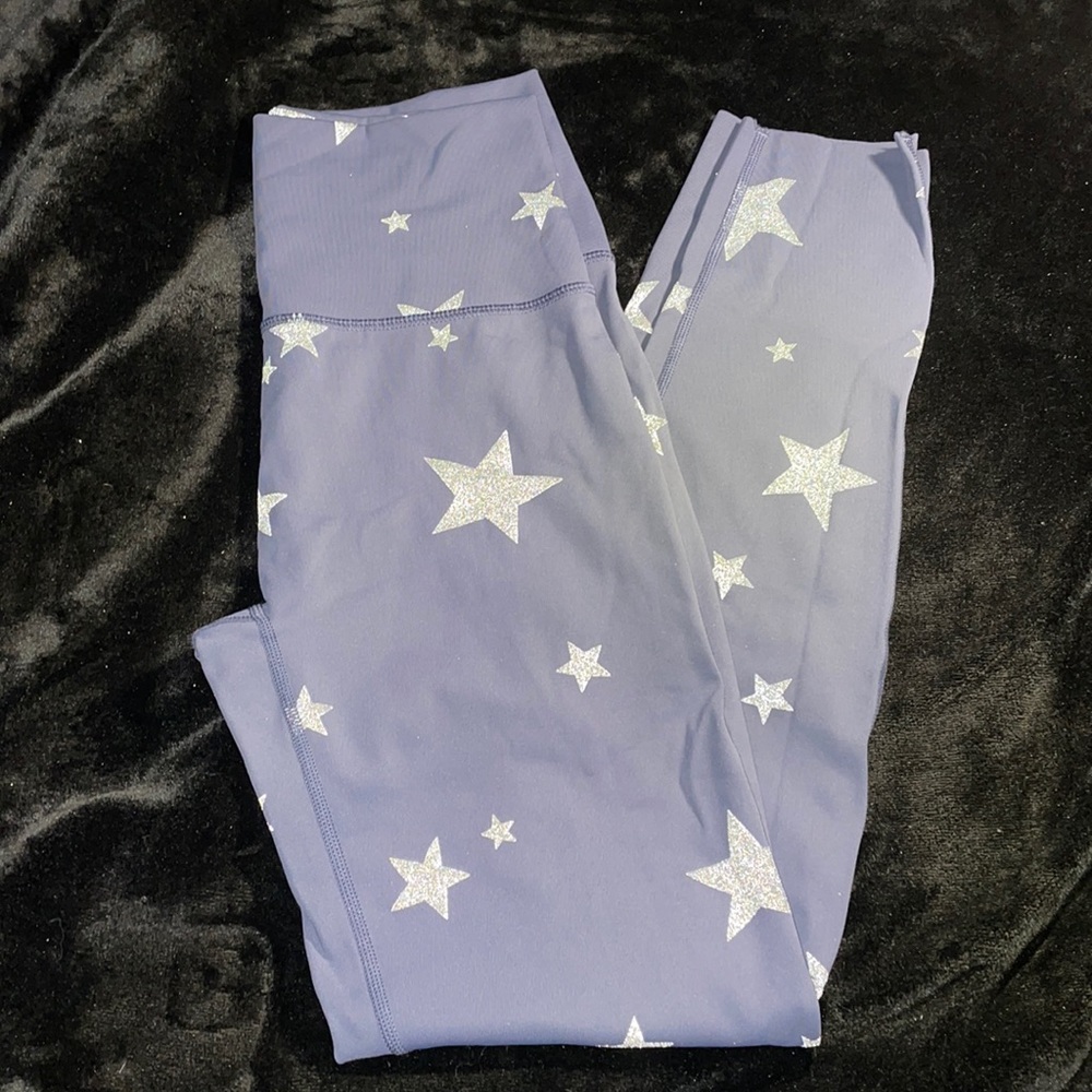 Aerie Star Metallic Leggings Blue                CHILL. PLAY. MOVE.